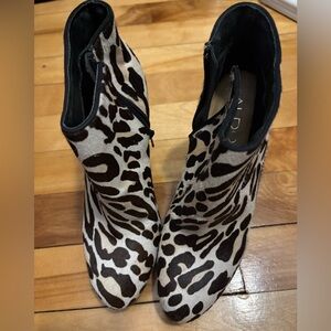 Aldo  Leopard-Print Ankle Boots new no box